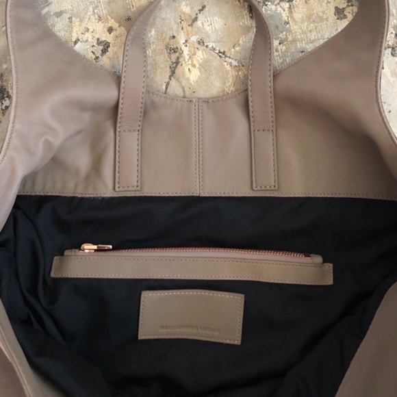 Alexander Wang Alpha Shopper Taupe Tan Brown Leather Suede HandBag Purse - Picture 8 of 8